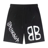 Balenciaga Logo Printed Knit Shorts